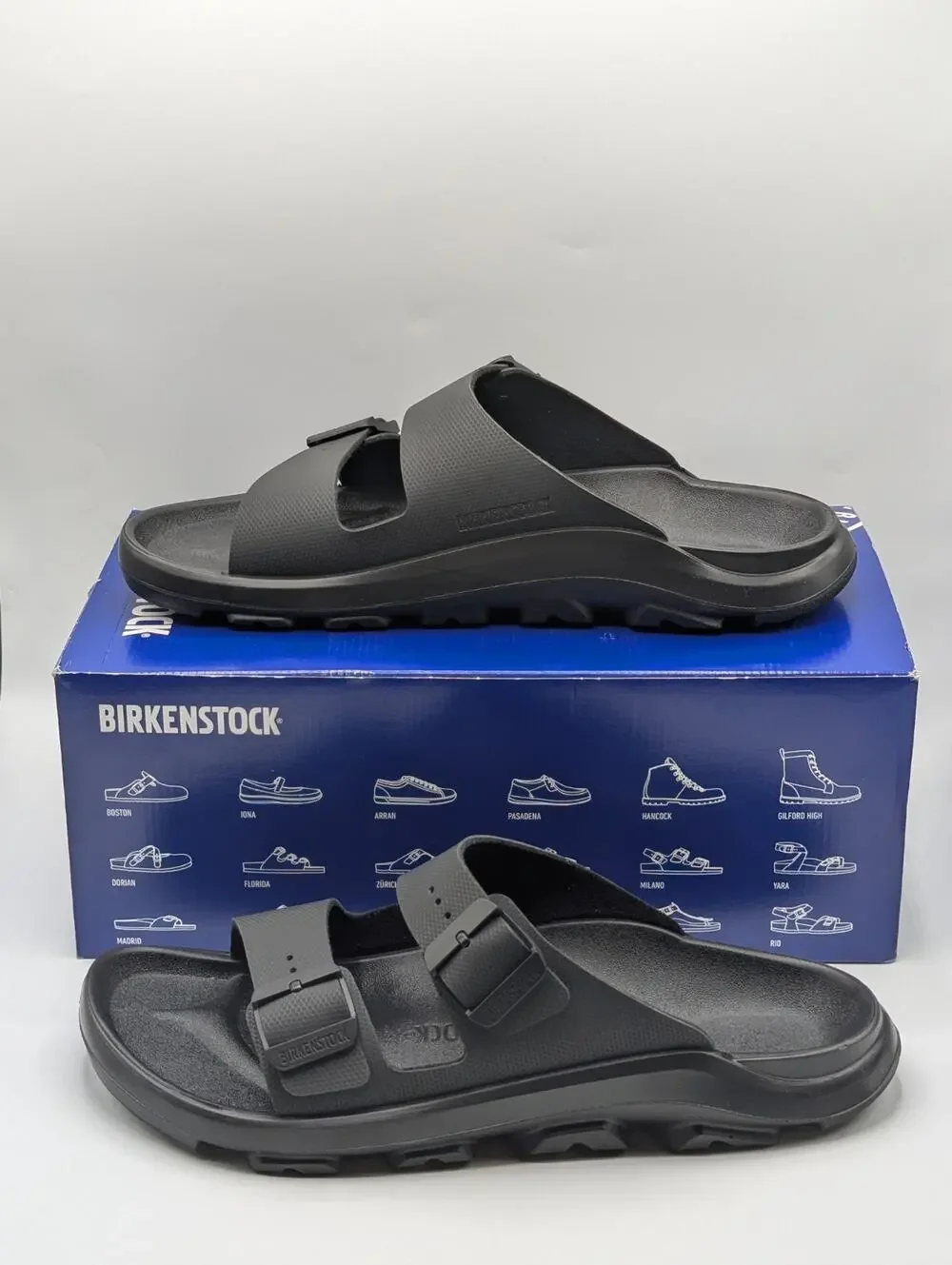 Birkenstock Mens Size 7 Mogami Terra Stealth 2 Strap Black Regular Fit Sandals